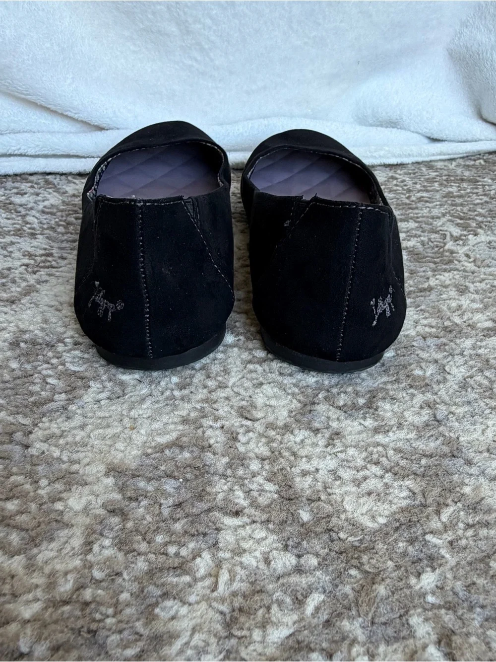 Jellypop Black Suede-Look Quilted Insole Ballet Flats